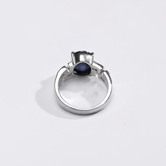 Focused Blue Sapphire (Neelam) Ring – 925 Silver - #1283N4 - Myra