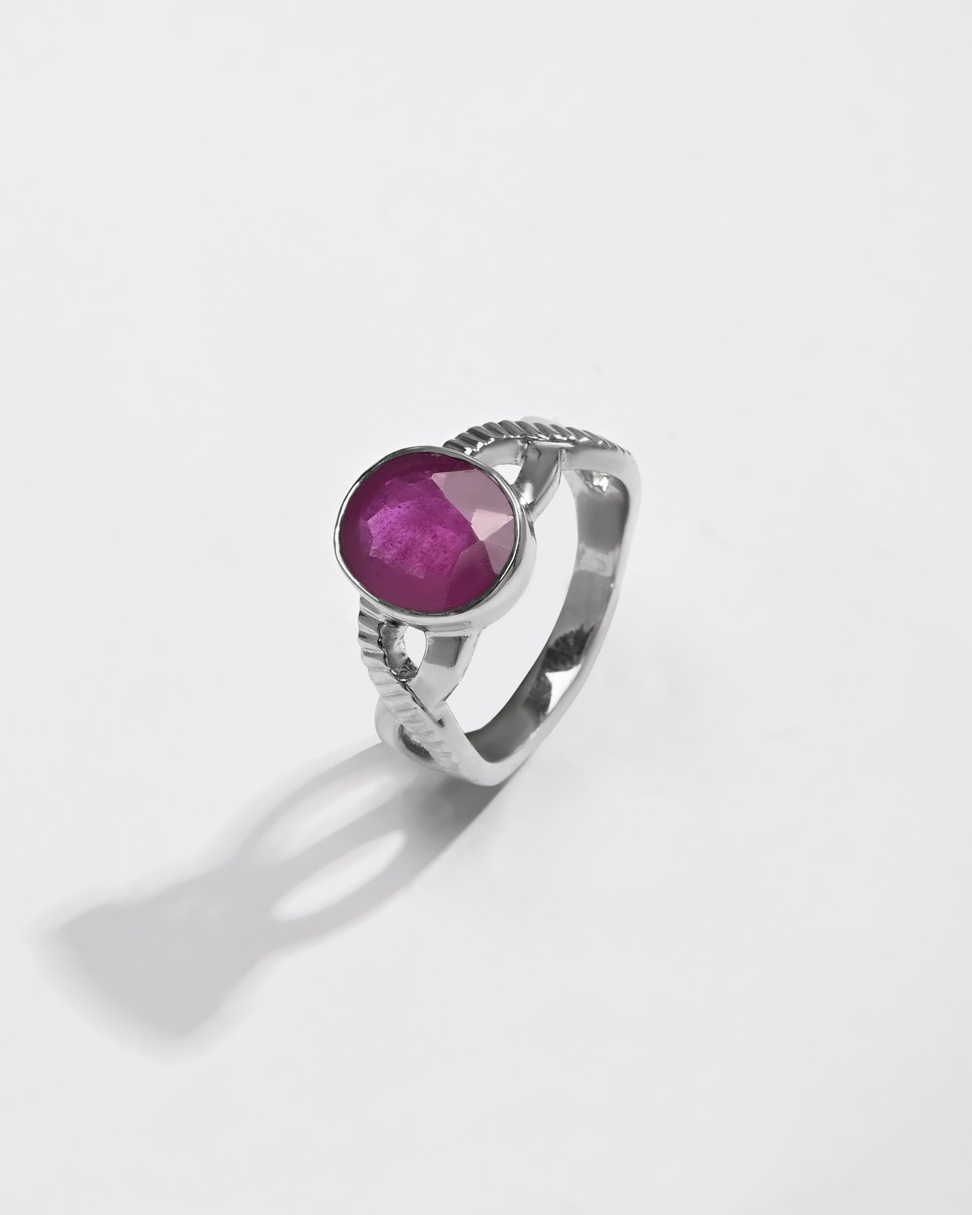 Ruby (Manik) Ring – 925 Silver Crafted - #1104B - Myra