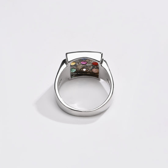 Navratna (Navgrah) Ring – 925 Silver Minimalist - 1111 - Myra
