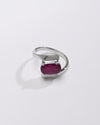 Silver ruby stone ring