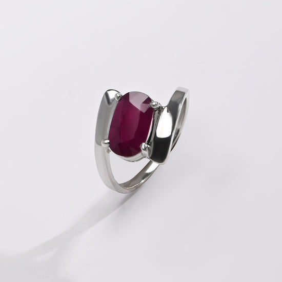 Stylish Ruby (Manik) Ring – 925 Silver - #1138N4 - Myra