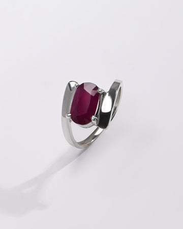 Stylish Ruby (Manik) Ring – 925 Silver - #1138N4 - Myra