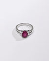 Silver ruby gemstone ring