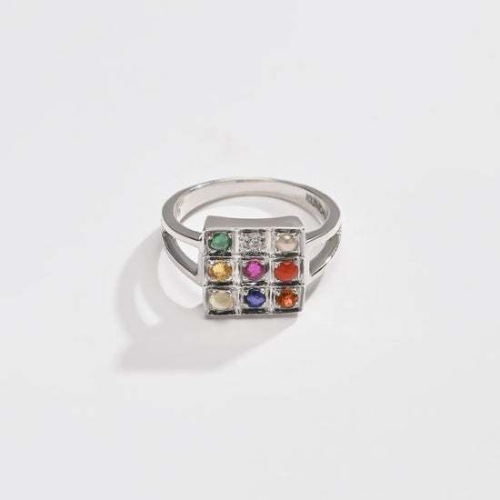 Classic Navratna (Navgrah) Ring – 925 Silver - 1150 - Myra