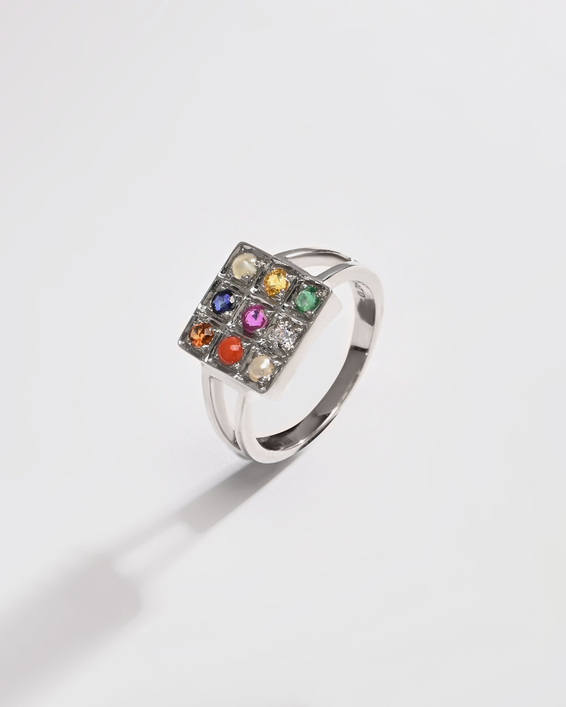 Classic Navratna (Navgrah) Ring – 925 Silver - 1150 - Myra