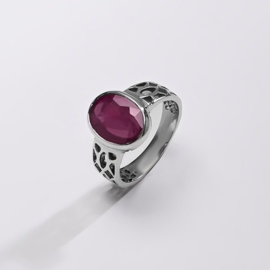 925 Silver Ruby (Manik) Ring - #1162B - Myra