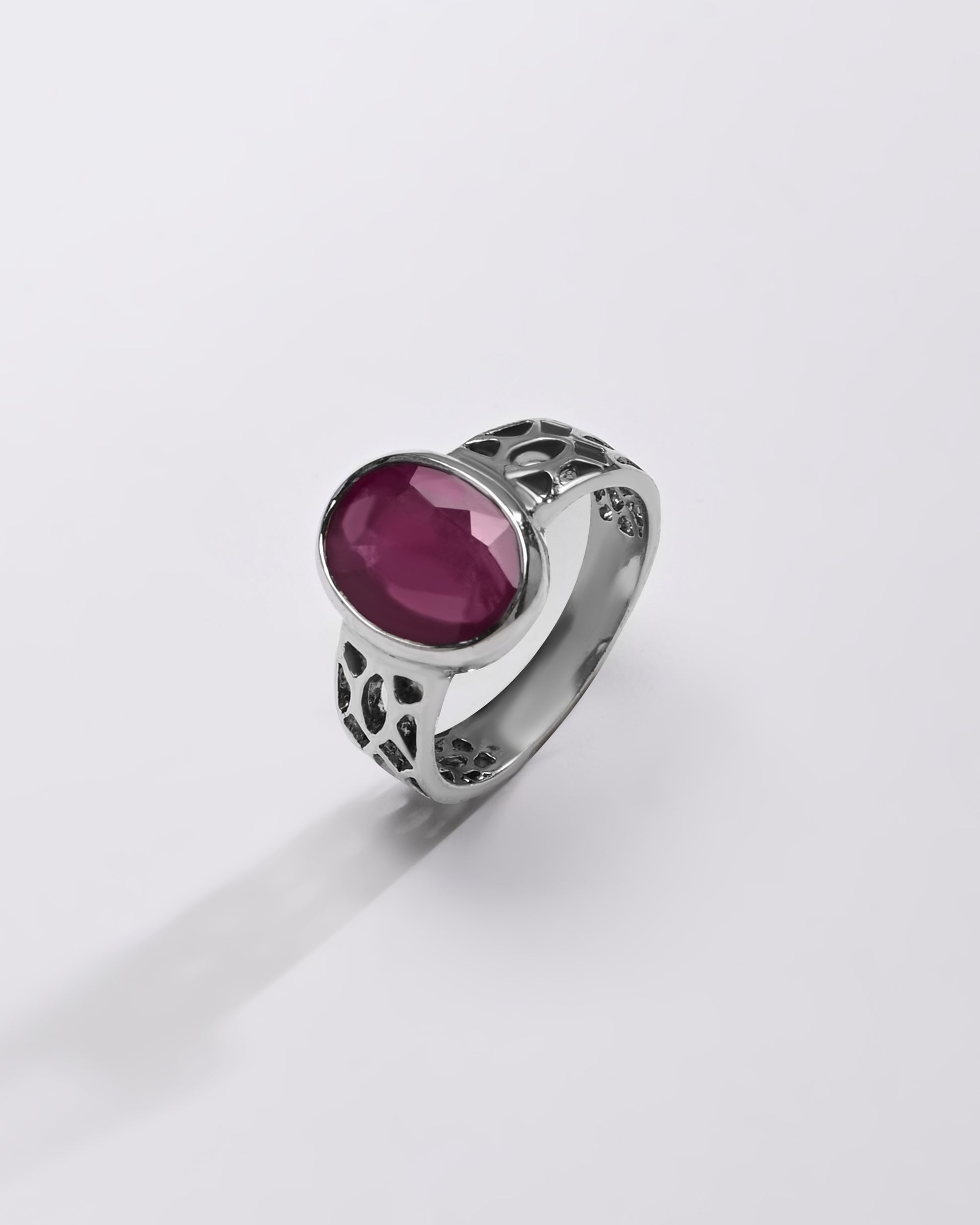 925 Silver Ruby (Manik) Ring - #1162B - Myra