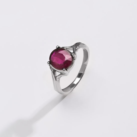 Daily Wear Ruby (Manik) Ring – 925 Silver - #1175N4 - Myra