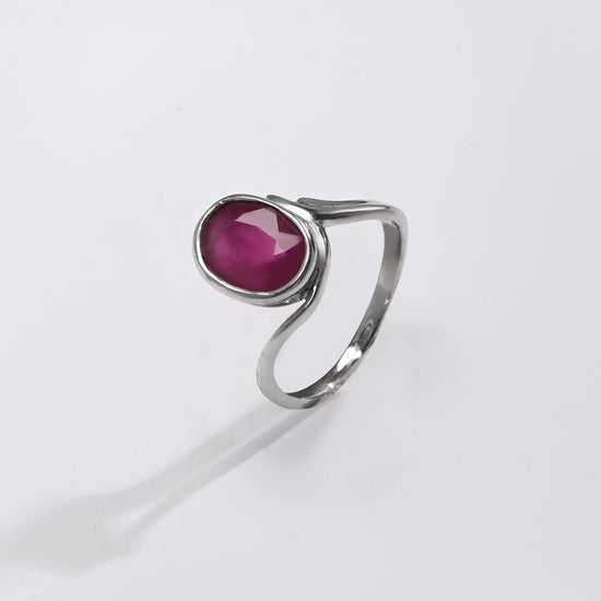Ruby (Manik) Ring – Pure 925 Silver - #1176B - Myra