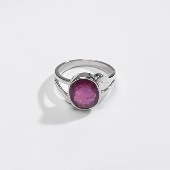 Elegant Ruby (Manik) Ring – 925 Silver - #1182B - Myra