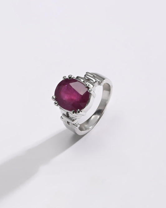Royal Ruby (Manik) Ring â€“ 925 Silver - #1199N8 - Myra