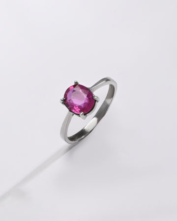 Bold Ruby (Manik) Ring – 925 Silver - #1218N4 - Myra