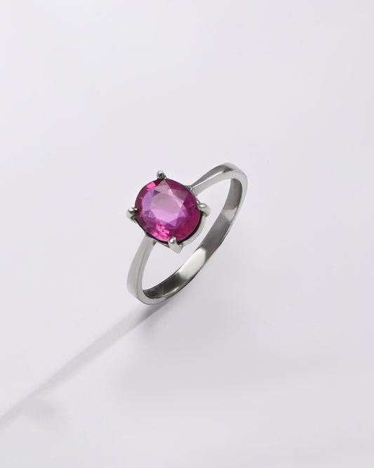 Bold Ruby (Manik) Ring â€“ 925 Silver - #1218N4 - Myra