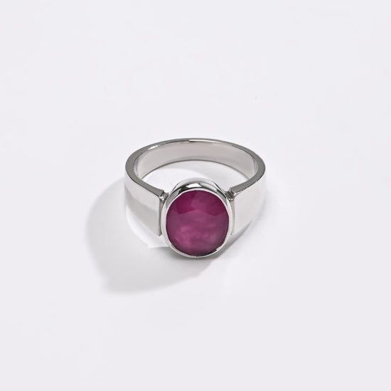 Statement Ruby (Manik) Ring – 925 Silver - #1224B - Myra