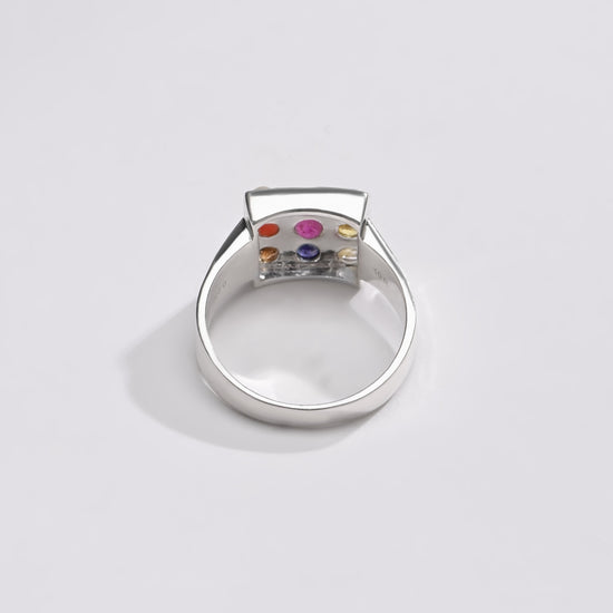 Essential Navratna (Navgrah) Ring – 925 Silver - 1228 - Myra