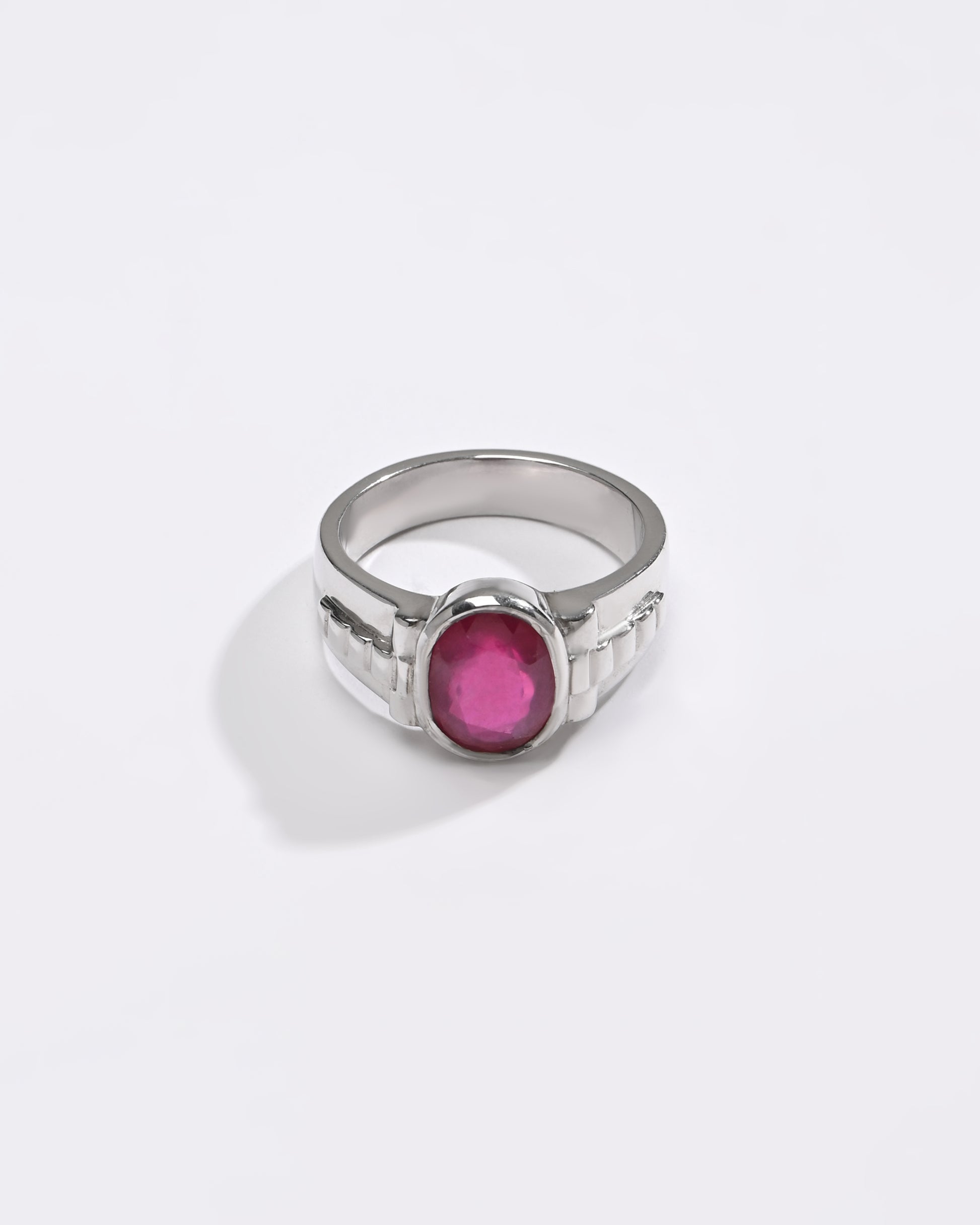 Deep Red Ruby (Manik) Ring – 925 Silver - #1236B - Myra