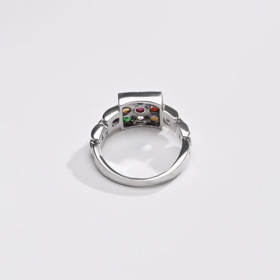 Luxe Navratna (Navgrah) Ring – 925 Silver - 1245 - Myra