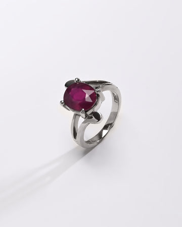 Vedic Ruby (Manik) Ring in 925 Sterling Silver - Urja