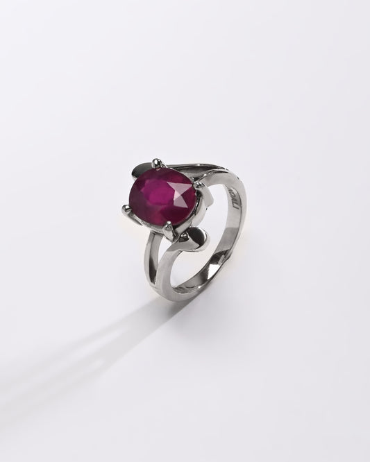 Vedic Ruby (Manik) Ring in 925 Sterling Silver - Urja