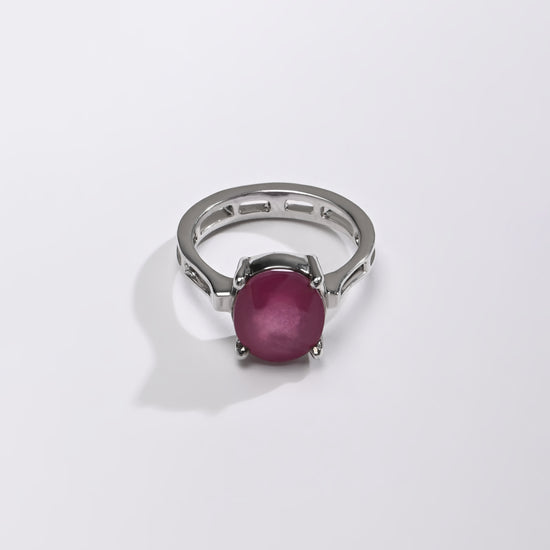 Designer Ruby (Manik) Ring – 925 Silver - #1281N4 - Myra