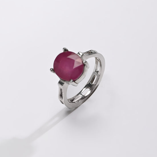 Designer Ruby (Manik) Ring – 925 Silver - #1281N4 - Myra