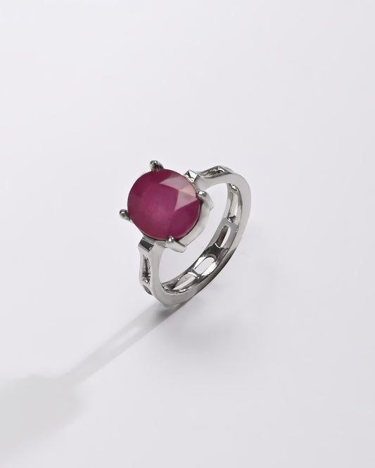 Designer Ruby (Manik) Ring â€“ 925 Silver - #1281N4 - Myra