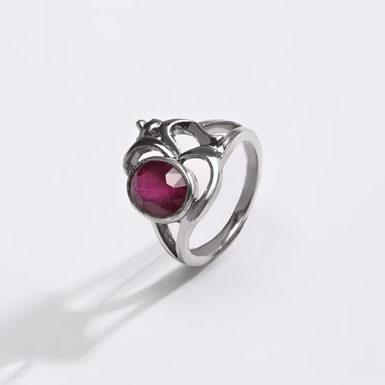 Pure Energy Ruby (Manik) Ring – 925 Silver - #1284B - Myra