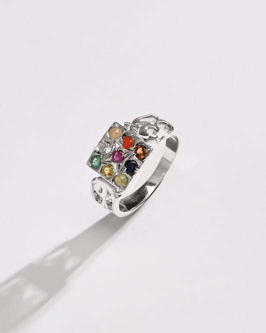 Royal Navratna (Navgrah) Ring – 925 Silver - 1285 - Myra