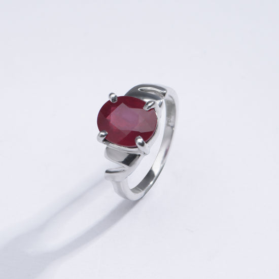 Classic Ruby (Manik) Ring in 925 Silver - #1196N4 - Myra