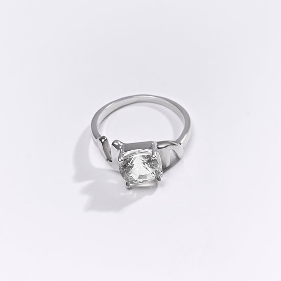 Premium White Sapphire (Pukhraj) Ring in 925 Silver - #1196N4 - Myra