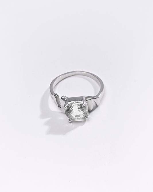Premium White Sapphire (Pukhraj) Ring in 925 Silver - #1196N4 - Myra