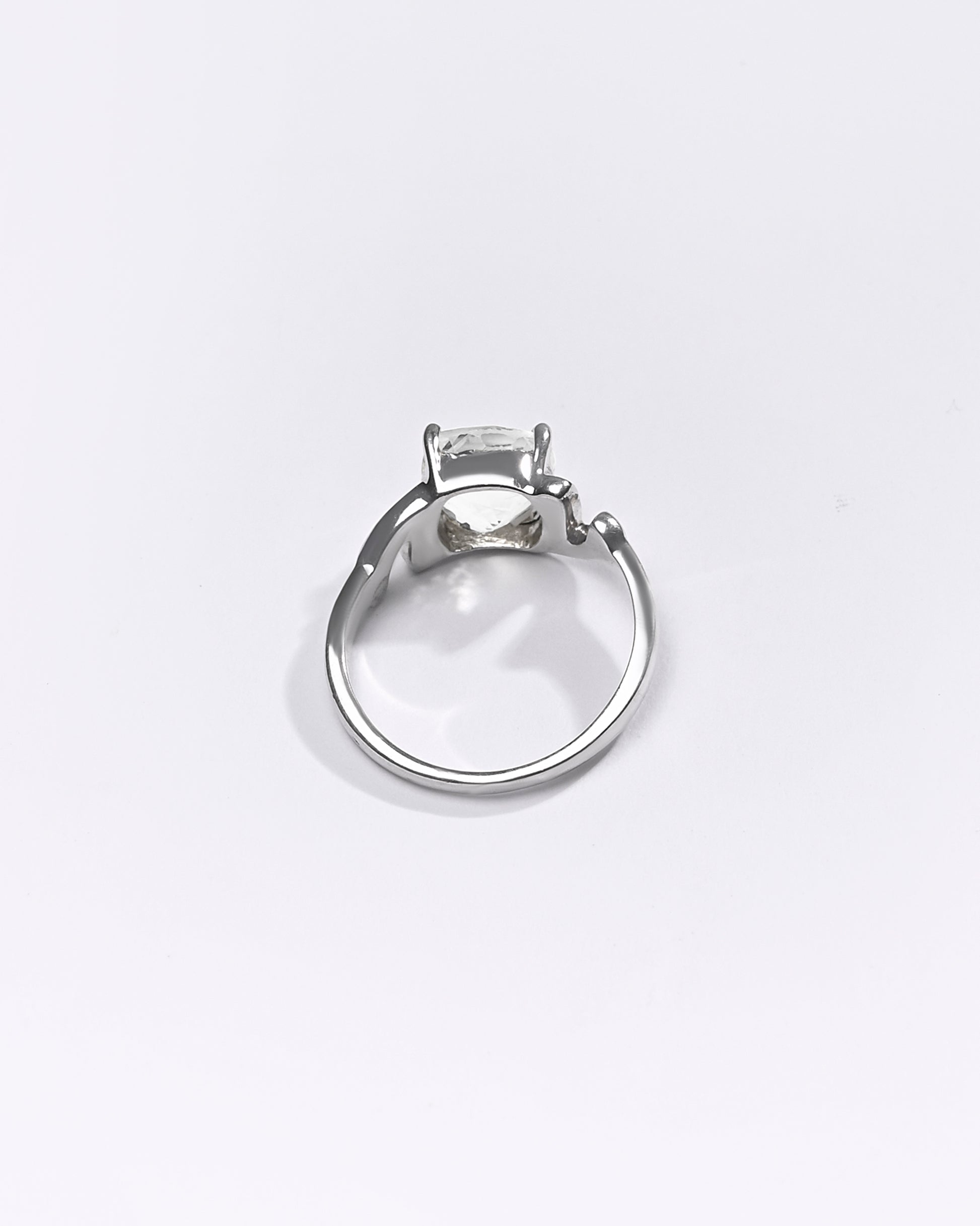 Premium White Sapphire (Pukhraj) Ring in 925 Silver - #1196N4 - Myra