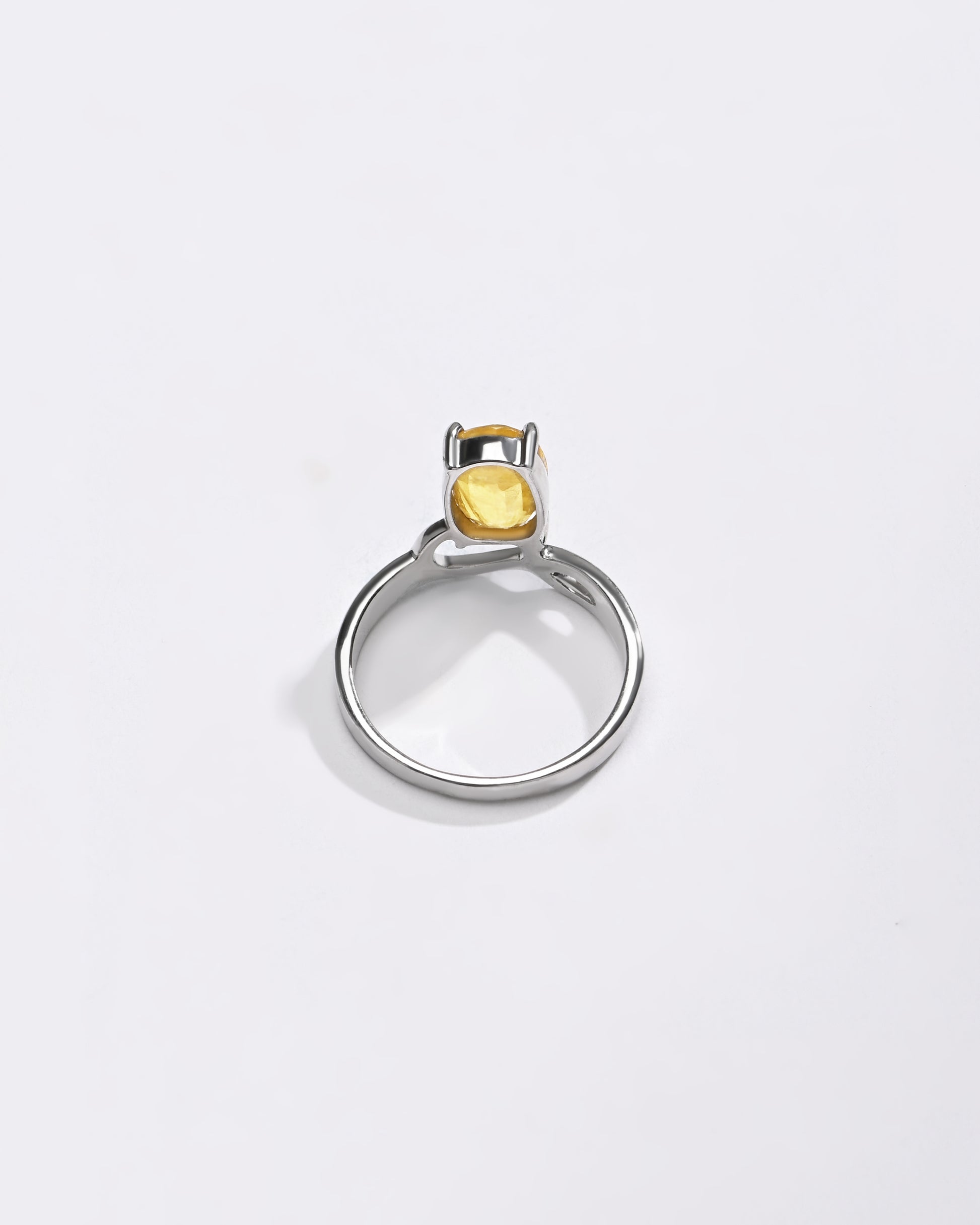 Yellow Sapphire (Pukhraj) Ring – 925 Silver Minimalist - #1110N4 - Myra