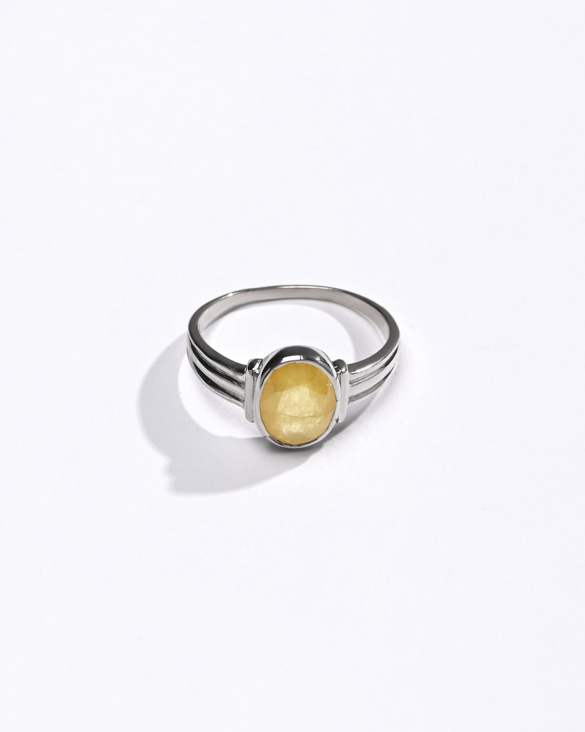 Classic Yellow Sapphire (Pukhraj) Ring – 925 Silver - #1134B - Myra