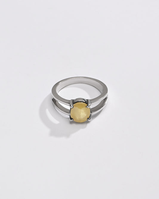 Daily Wear Yellow Sapphire (Pukhraj) Ring – 925 Silver - #1150N4 Ov - Myra