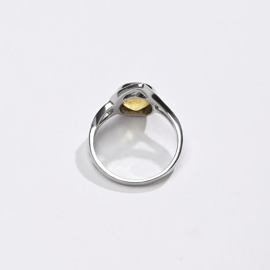 Yellow Sapphire (Pukhraj) Ring â€“ Pure 925 Silver - #1192B - Myra