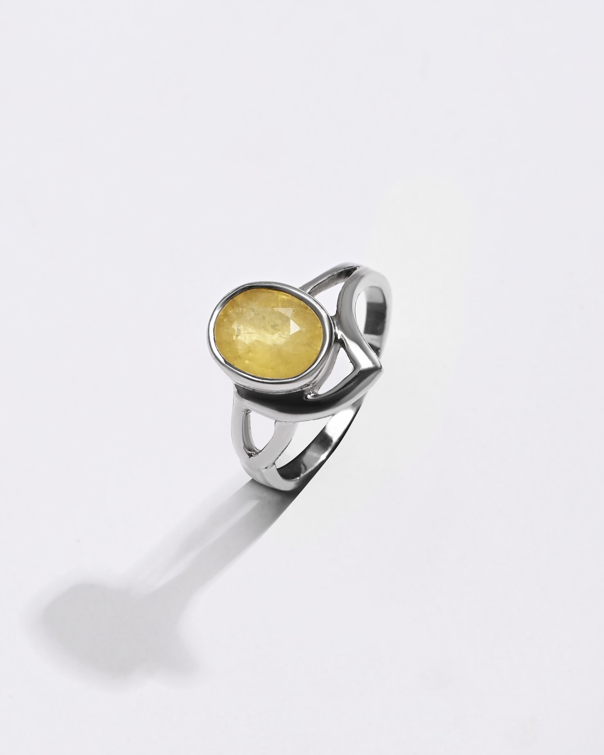 Yellow Sapphire (Pukhraj) Ring â€“ Pure 925 Silver - #1192B - Myra