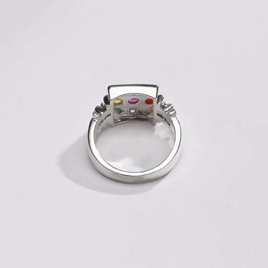 925 Silver Navratna (Navgrah) Ring - 1199 - Myra