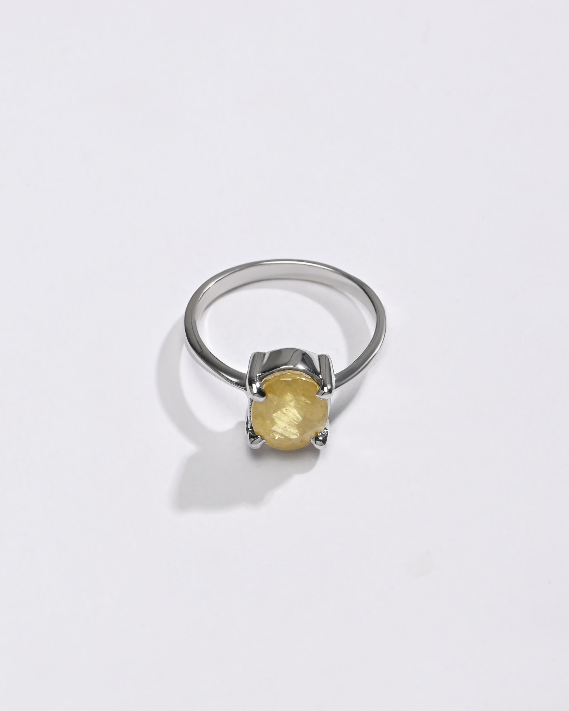 Luxe Yellow Sapphire (Pukhraj) Ring – 925 Silver - #1218N4 - Myra