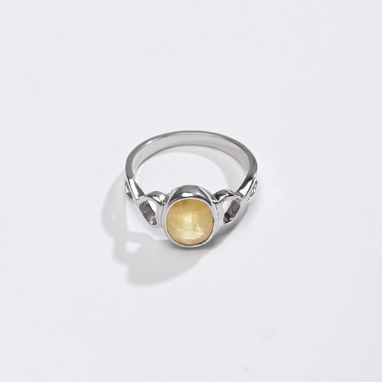Royal Yellow Sapphire (Pukhraj) Ring â€“ 925 Silver - #1220B - Myra