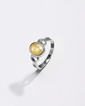 Royal Yellow Sapphire (Pukhraj) Ring â€“ 925 Silver - #1220B - Myra