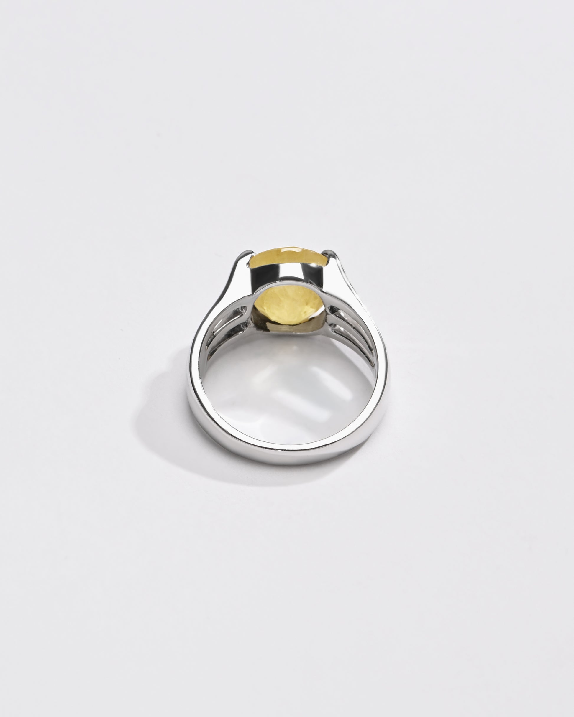 Bold Yellow Sapphire (Pukhraj) Ring – 925 Silver - #1237N6 - Myra