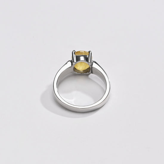 Rich-Hue Yellow Sapphire (Pukhraj) Ring – 925 Silver - #1200N4 - Myra