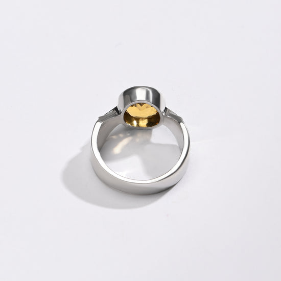 Golden Topaz (Sunahara Pukhraj) Ring – 925 Silver Minimalist - #1158B - Myra
