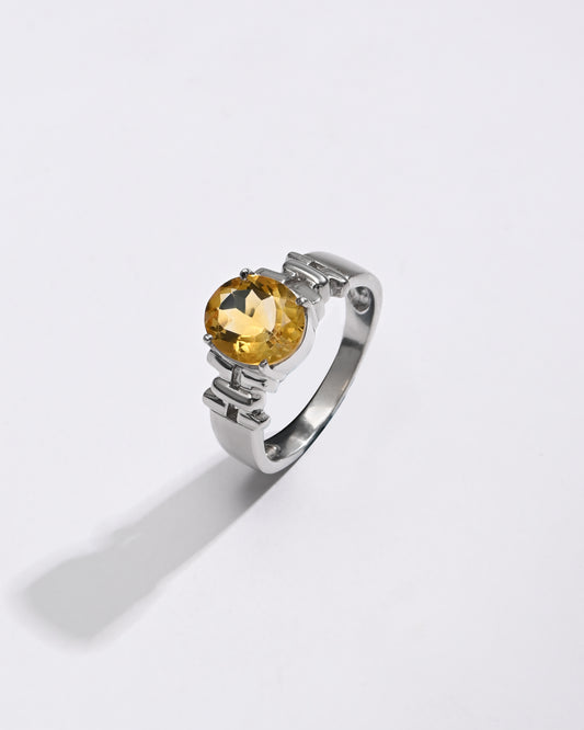 Luxe Golden Topaz (Sunahara Pukhraj) Ring â€“ 925 Silver - #1199N4 - Myra