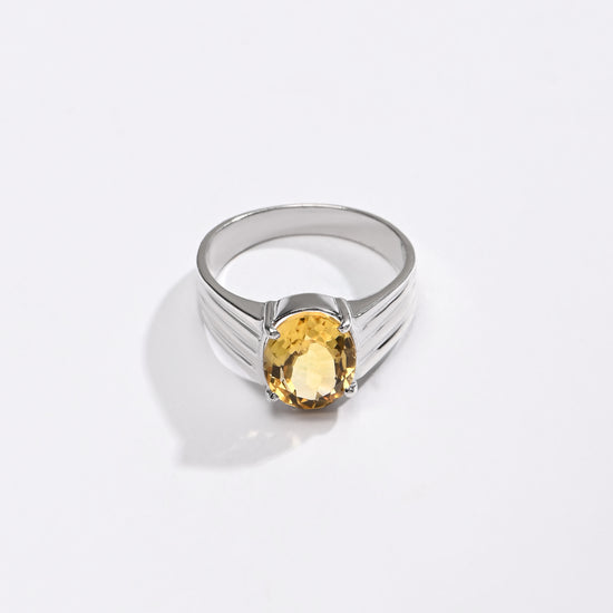 Royal Golden Topaz (Sunahara Pukhraj) Ring – 925 Silver - #1228N4 - Myra
