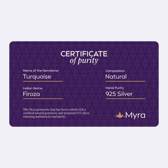 Certificate of Purity of Turquoise in 925 Silver
