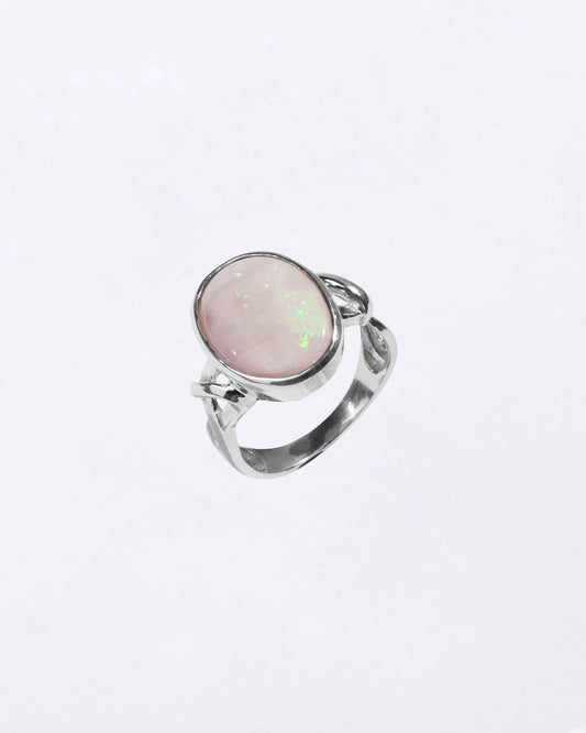 Unique Fire Opal (Doodhiya) Ring in 925 Silver - Shakti