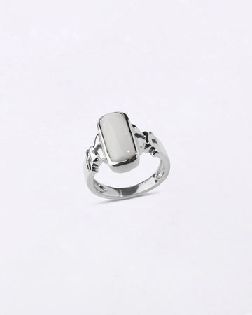 Exotic White Coral Ring in 925 Sterling Silver - Shakti