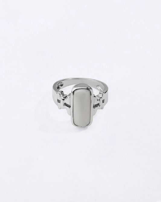 Exotic White Coral Ring in 925 Sterling Silver - Shakti